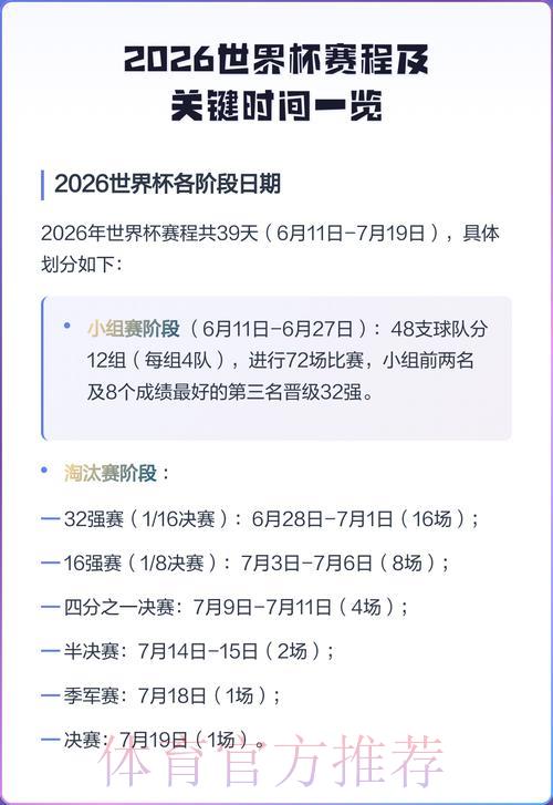 2026世界杯投注热门赛程一览